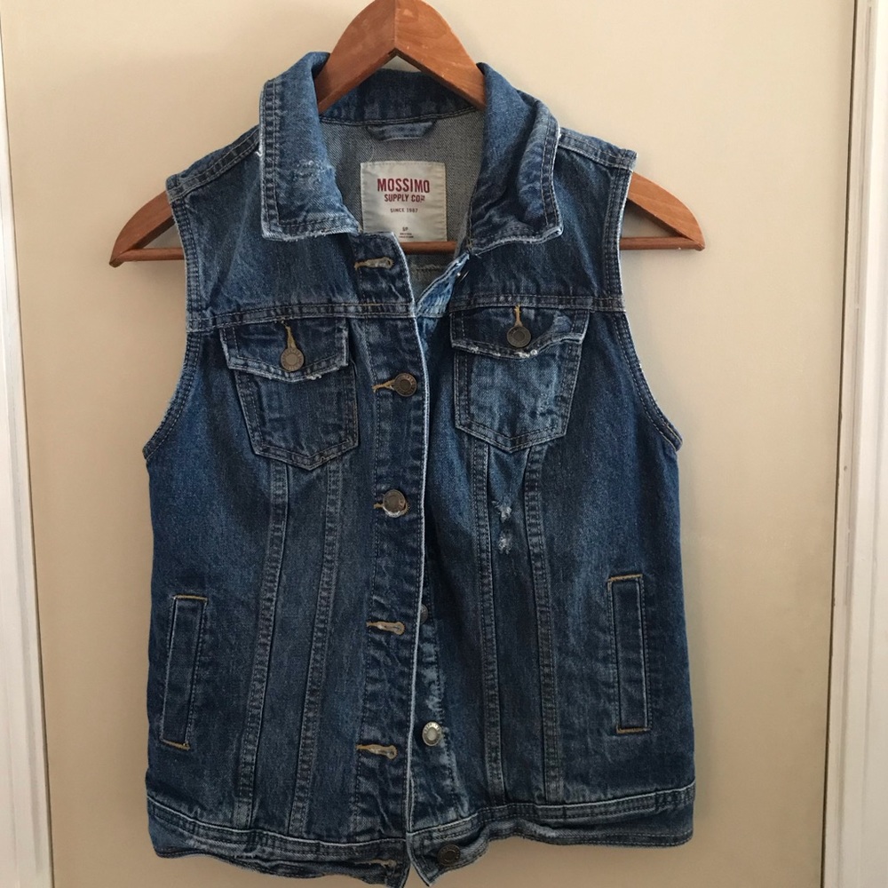 [Mossimo] Distressed Jean Vest - Picture 2 of 11